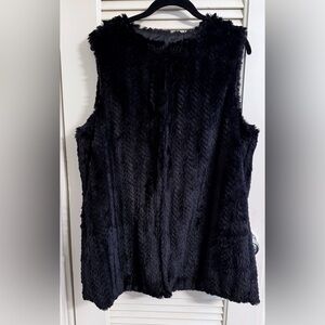 Fabulous Betsey Johnson Faux Fur Vest in Black size L